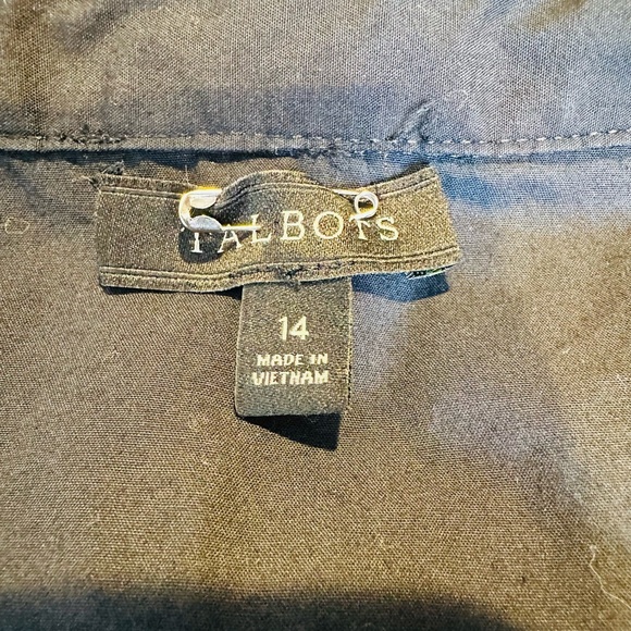 Talbots 100% Cotton Black Midi Poplin Shirtdress Size 14 - Picture 11 of 11
